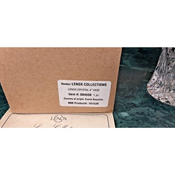 Lenox Fine Crystal Star Vase 4" Made in Czech Republic-New in Box Lot of 2 - Picture 4 of 11